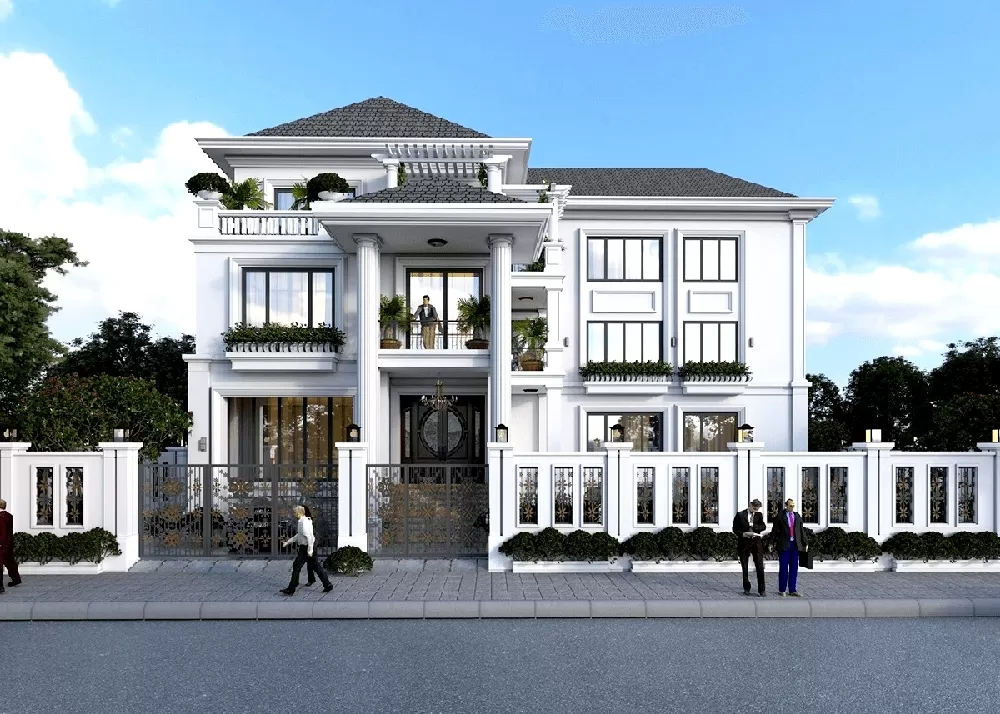 Căn biệt thự được thiết kế trang trí theo phong cách đơn giản