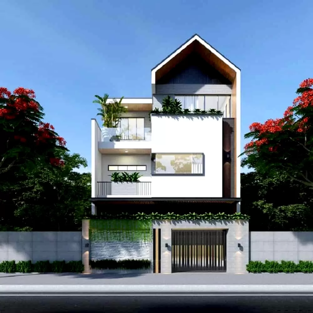 Khi thiết kế nội thất cho ngôi nhà mặt tiền 7m sâu 10m, cần lưu ý kết hợp hài hòa giữa các yếu tố ánh sáng,