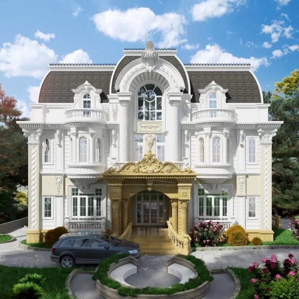 Thiết kế biệt thự cổ điển 2 tầng có sân vườn xanh mát 150m2