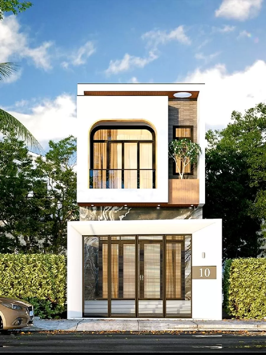Mẫu nhà 2 tầng 8x10m hiện đại