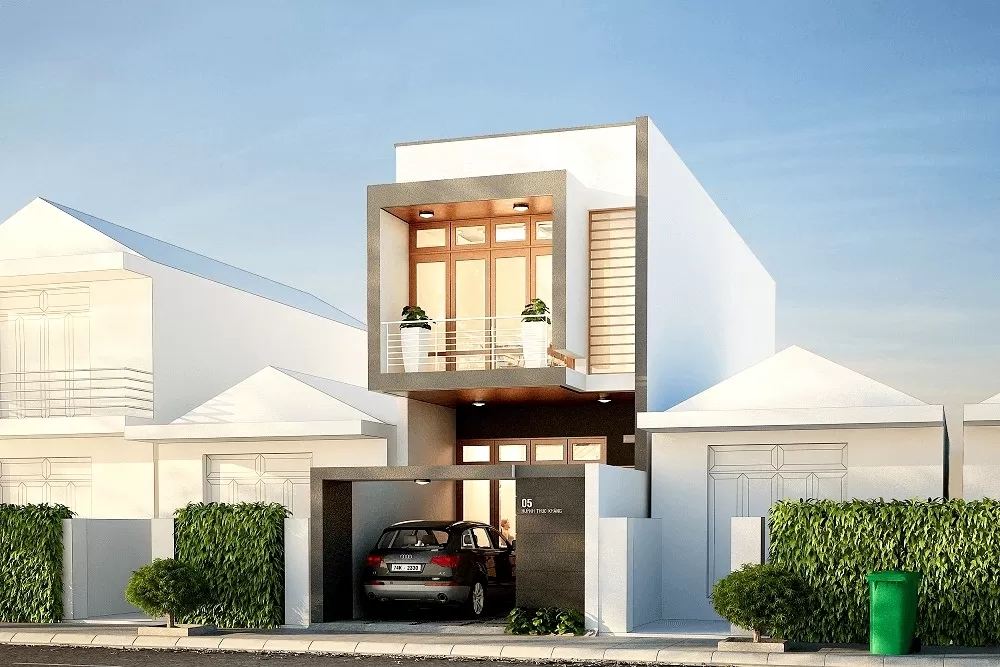 Mẫu nhà hiện đại 8x10m có gara