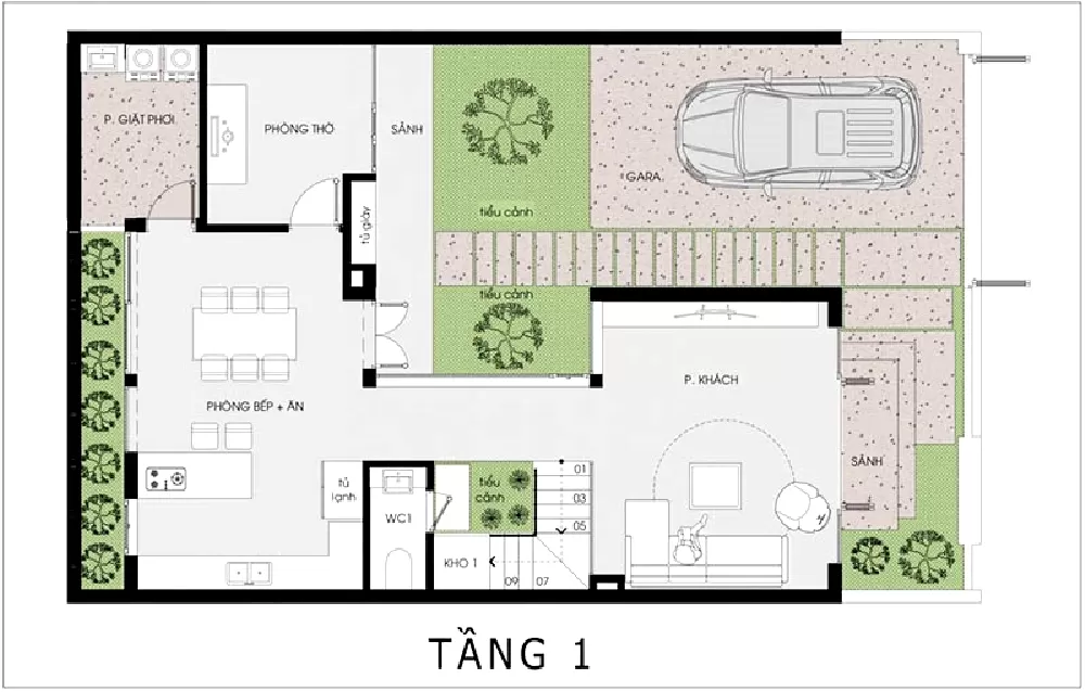 Mặt bằng tầng 1