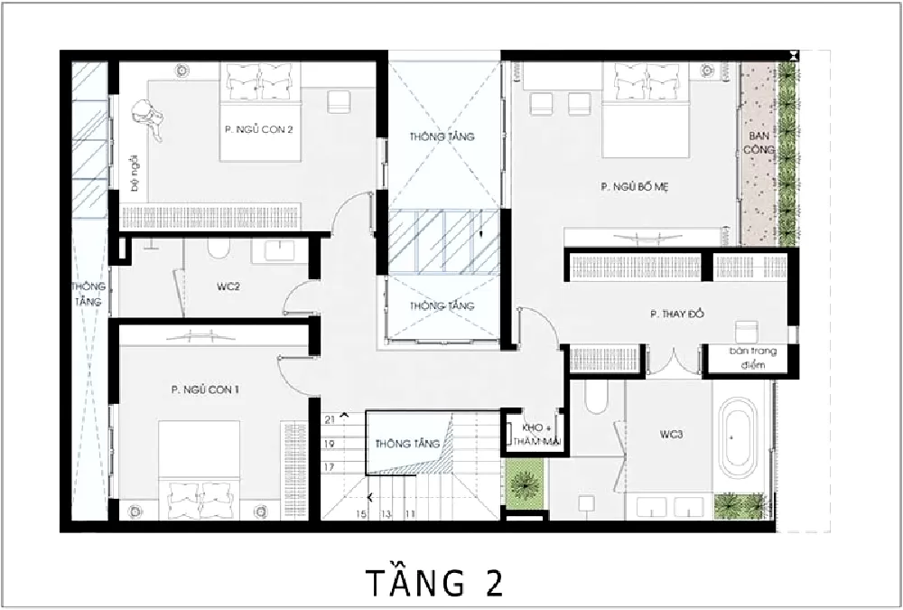 Mặt bằng tầng 2