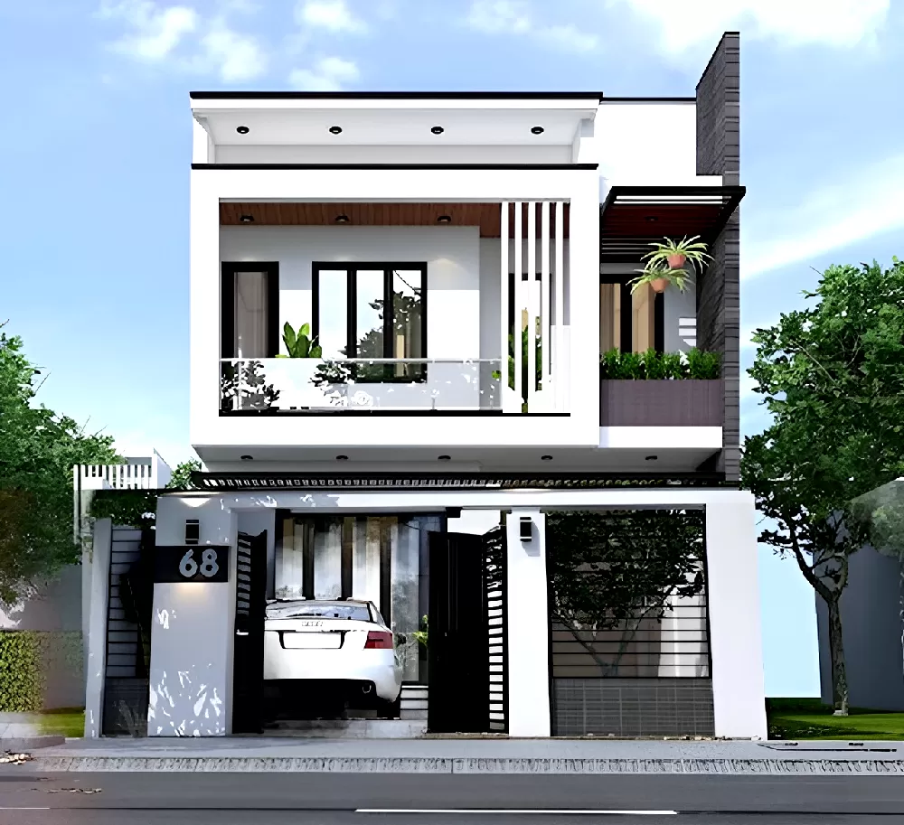 Mẫu nhà 8x10m 2 tầng có 4 phòng ngủ