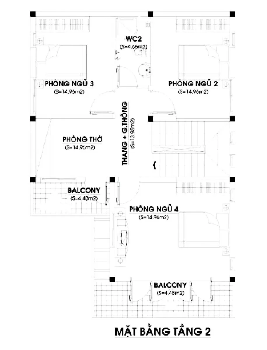 Mặt bằng tầng 2