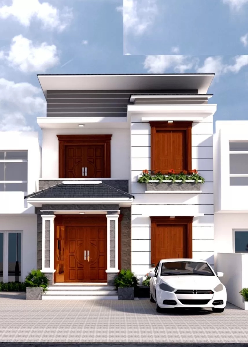 Mẫu nhà 8x10m có 3 phòng ngủ