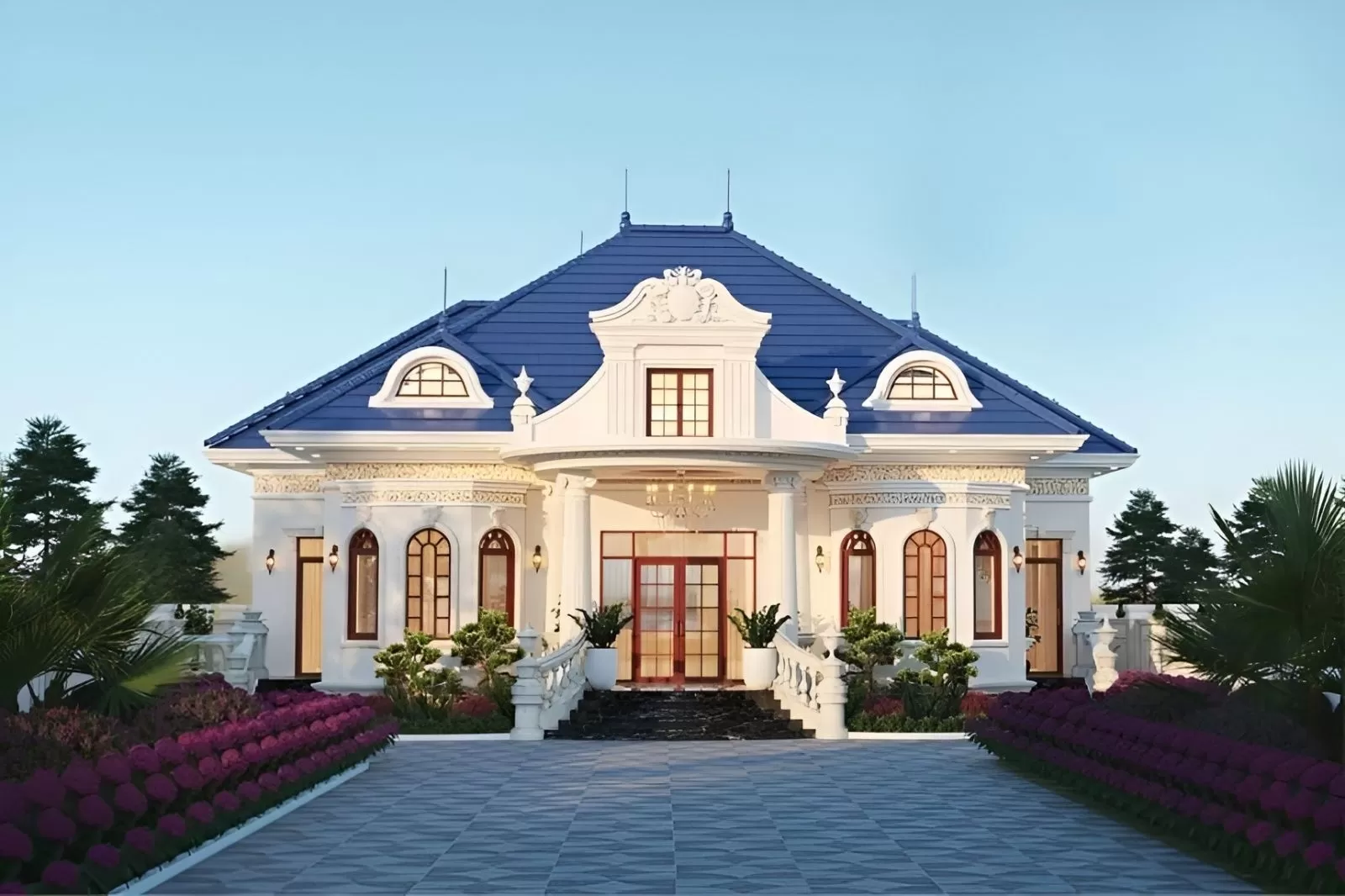 Diện tích 10x7m cũng rất phù hợp với các ngôi nhà dáng chữ nhật, chữ U và chữ L