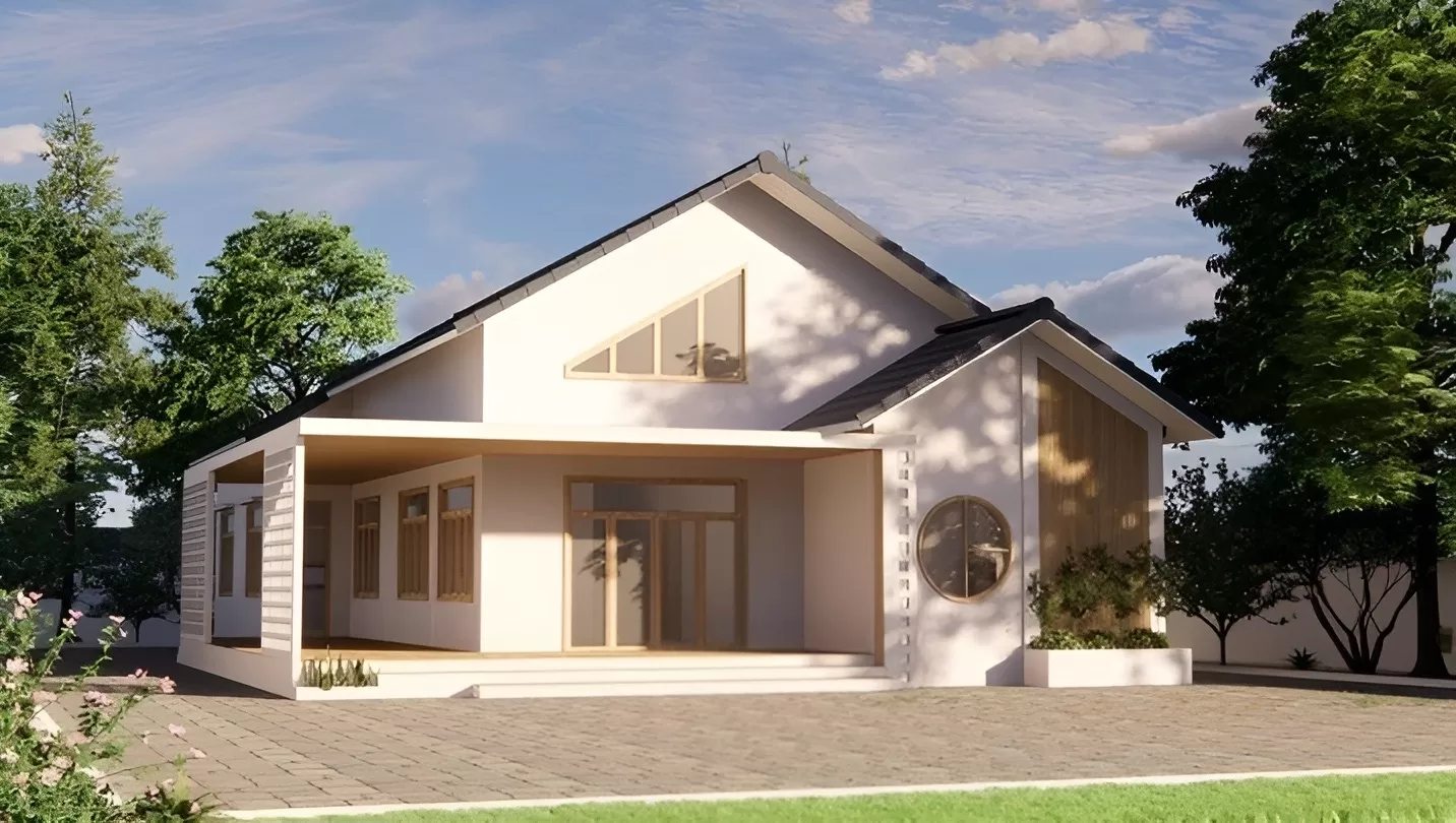 Thiết kế nhà 1 tầng phong cách Nhật Bản 10x7m
