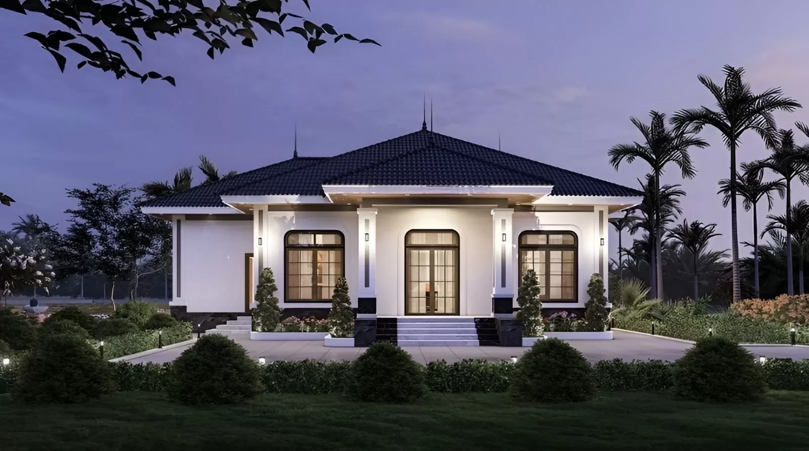Nhà 1 tầng 2 phòng ngủ mái nhật ngang 10m sâu 7m