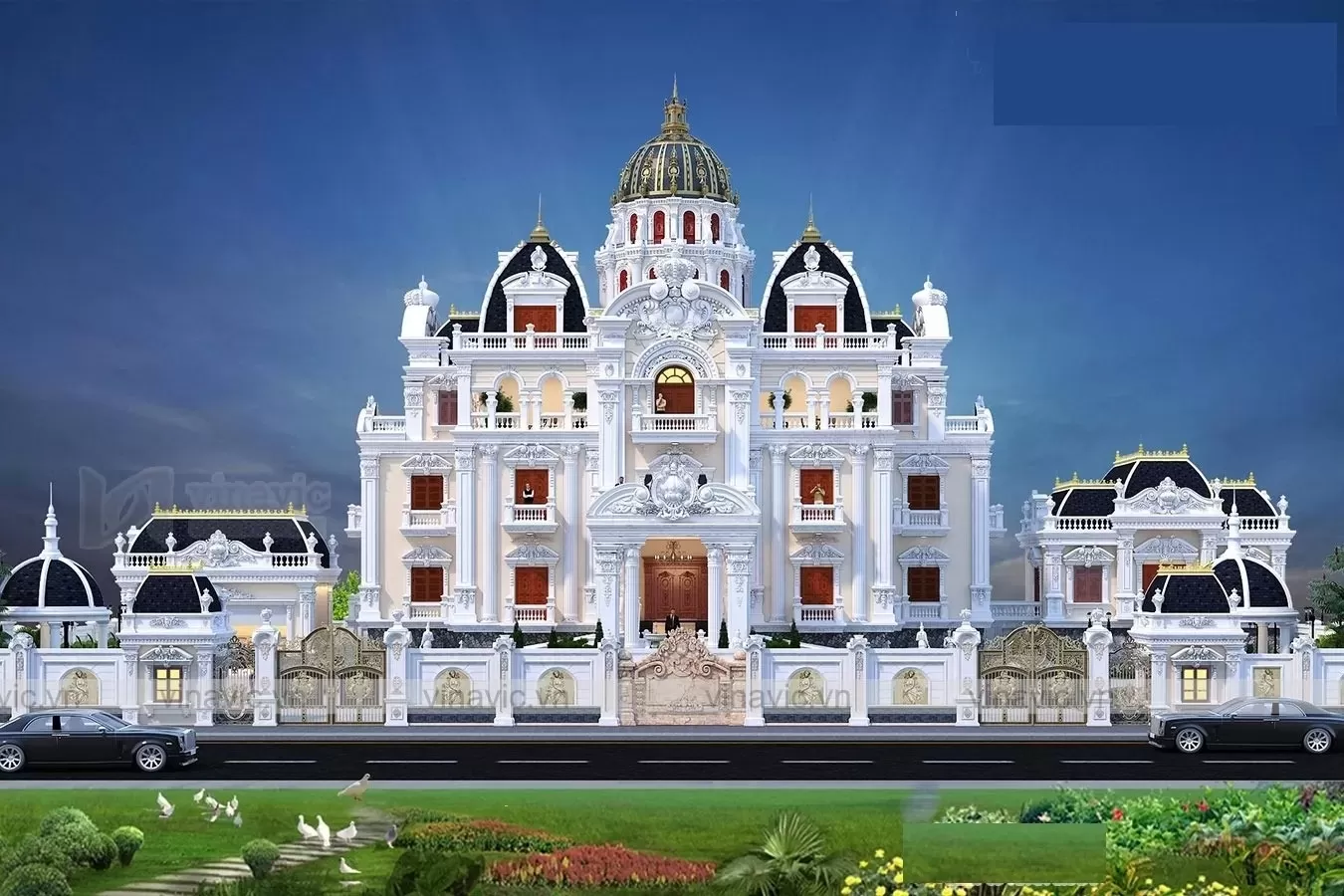 Nhà 5 tầng tân cổ điển sở hữu vẻ đẹp sang trọng cùng không gian sống tiện nghi phù hợp với phân khúc xa hoa cho giới thượng lưu