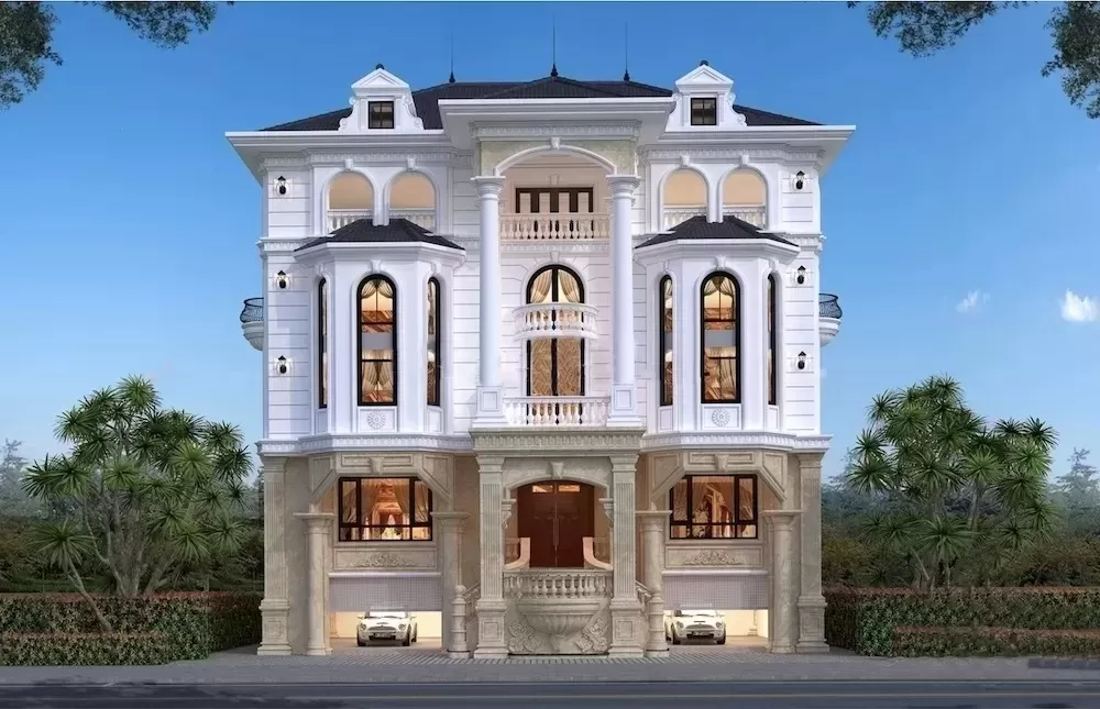 Nhà 5 tầng tân cổ điển sở hữu vẻ đẹp sang trọng cùng không gian sống tiện nghi phù hợp với phân khúc xa hoa cho giới thượng lưu