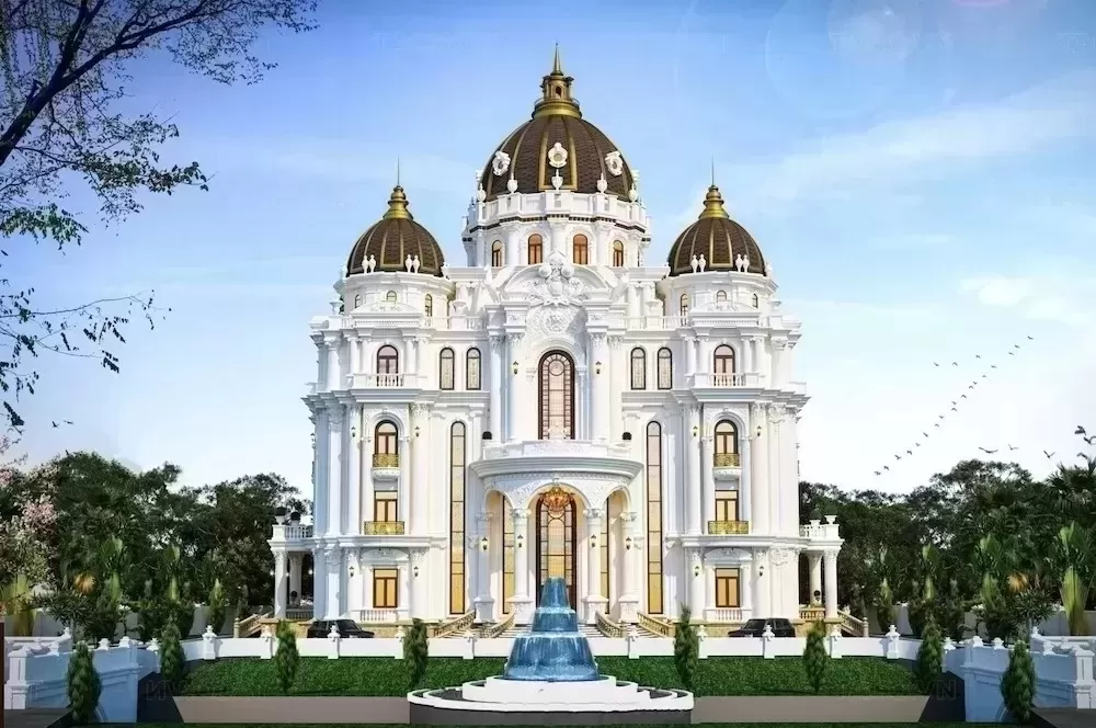 Nhà 5 tầng tân cổ điển sở hữu vẻ đẹp sang trọng cùng không gian sống tiện nghi phù hợp với phân khúc xa hoa cho giới thượng lưu