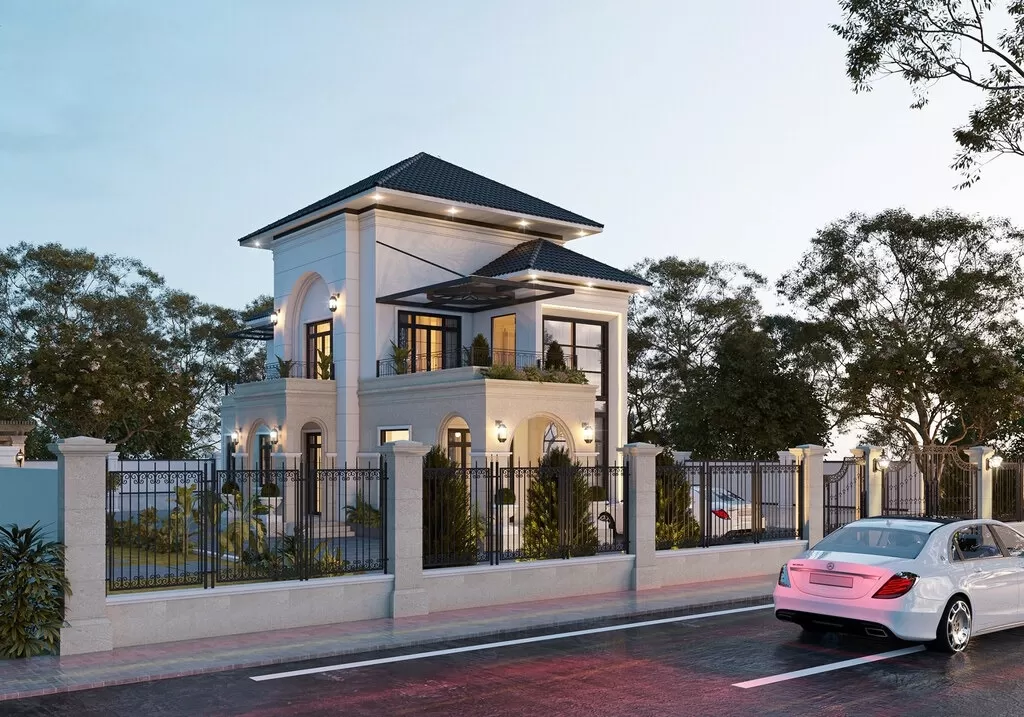 Với phong cách tân cổ điển, những hoa văn đường chỉ được chạm trổ khéo léo cùng với đó là những hệ trụ cột vuông vức tạo nét đồ sộ nguy nga… tất cả thể hiện được đẳng cấp và gu thẩm mỹ tinh tế của gia chủ
