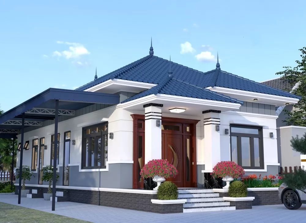 Nhà vườn 1 tầng 8x15 3 phòng ngủ hiện đại giá rẻ