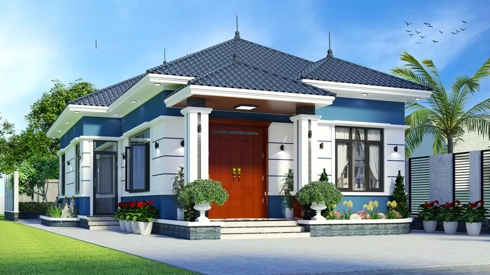 Phong cách nhà 8x15 tân cổ điển 3 phòng ngủ
