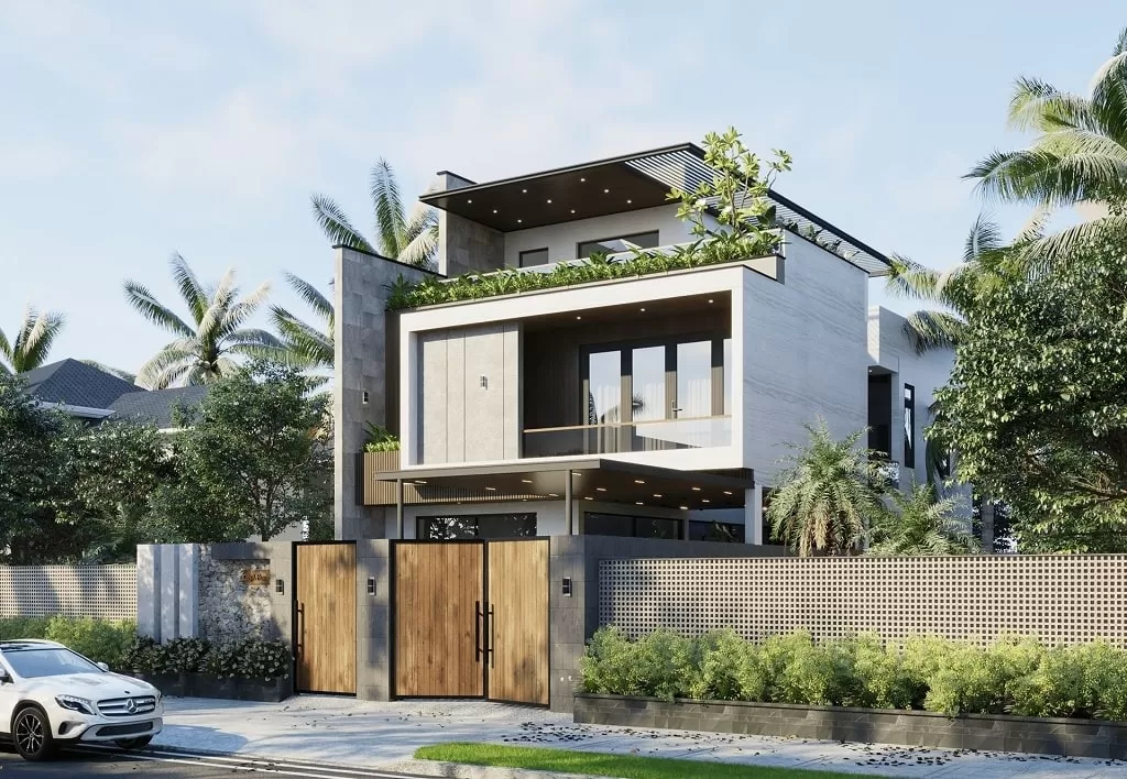 Tạo điểm nhấn cho mẫu 8x15m thiết kế nhà mặt tiền 8m sâu 15m 3 phòng ngủ