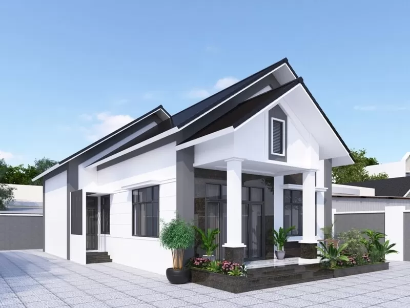Mẫu thiết kế nhà vườn 1.5 tầng phong cách tối giản