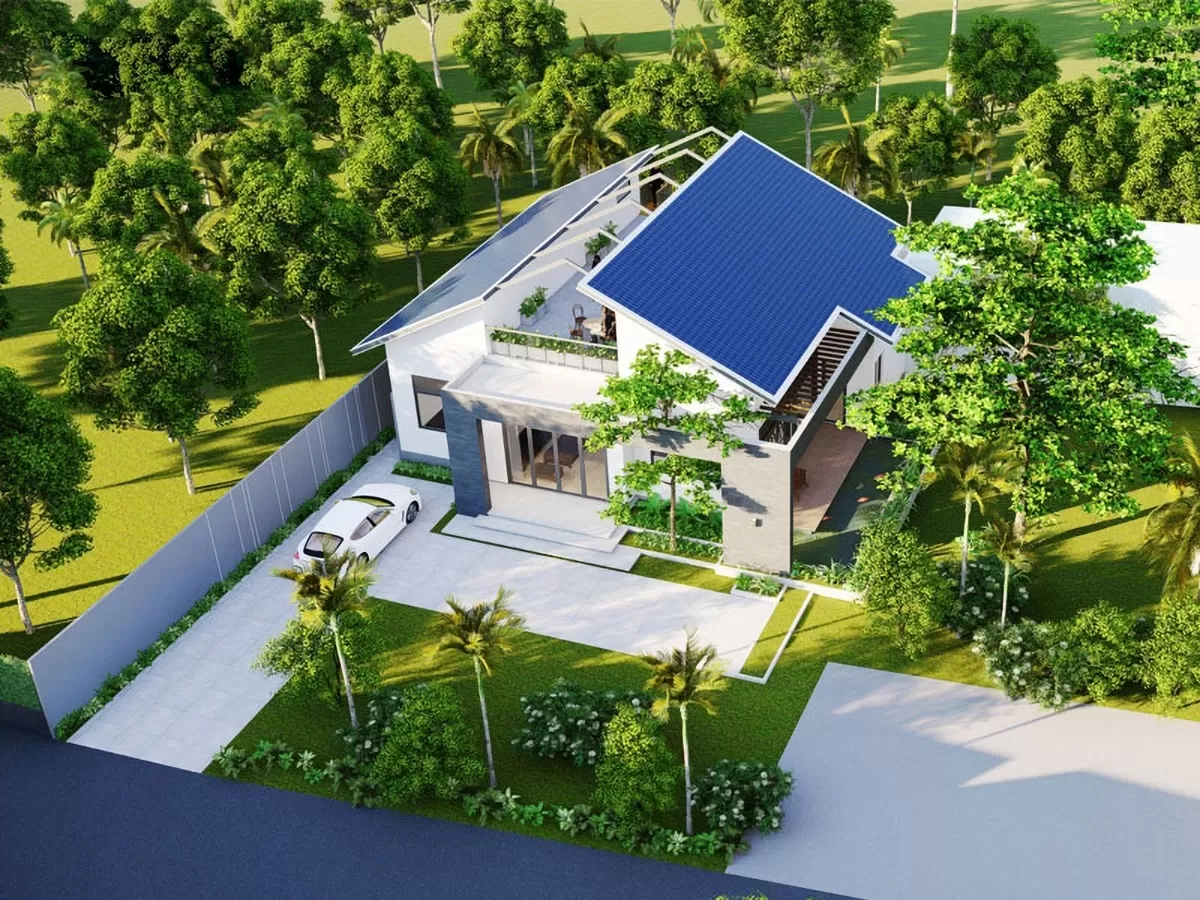 Nhà sân vườn 1.5 tầng không gian mở