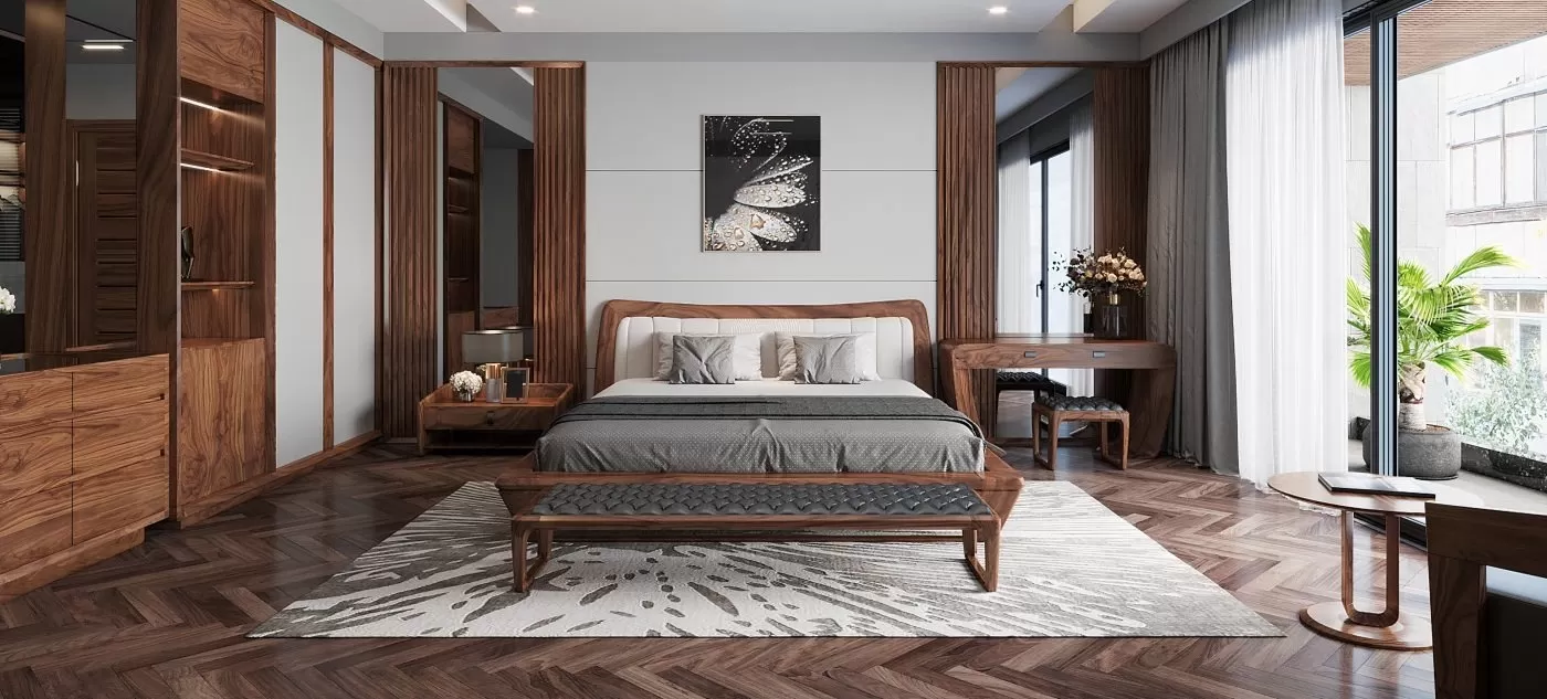 Phòng ngủ được thiết kế thoáng mát