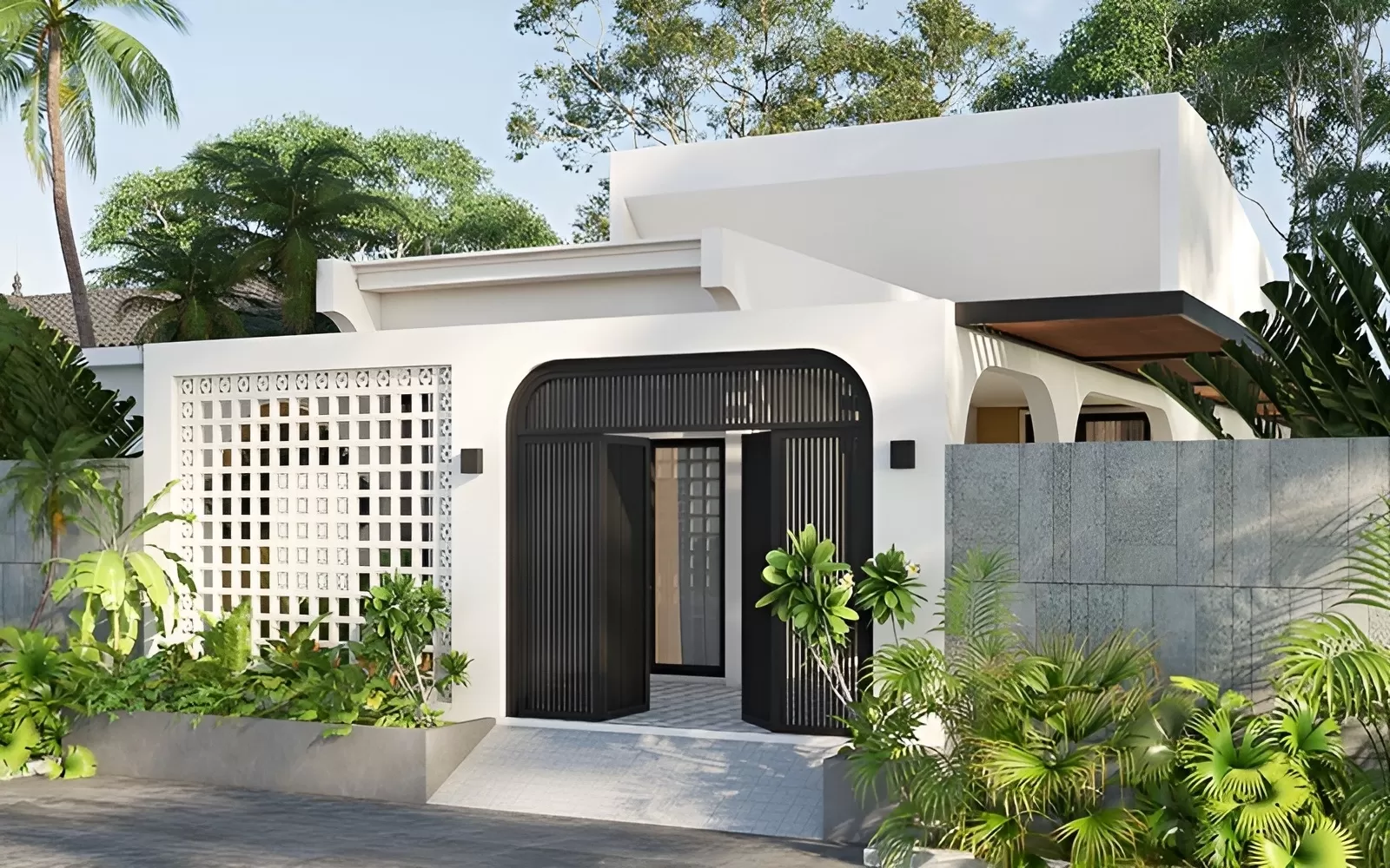Mẫu nhà vuông 1 tầng 8x10m mái bằng