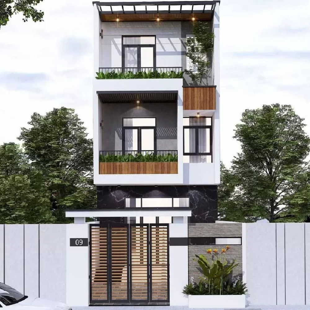 Ngôi nhà được thiết kế phong cách đơn giản hiện đại