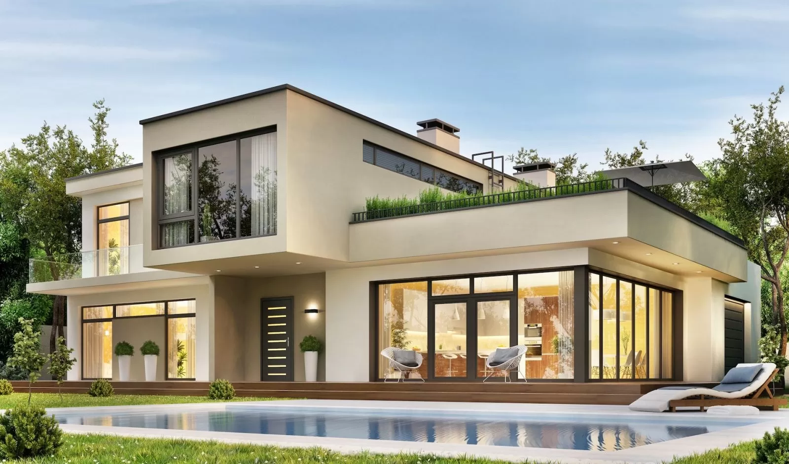 Các mẫu bản vẽ thiết kế nhà 2 tầng 5 phòng ngủ 150m2 đẹp FREE
