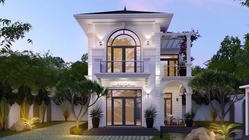 Phong cách thiết kế nhà 2 tầng 150m2 tân cổ điển