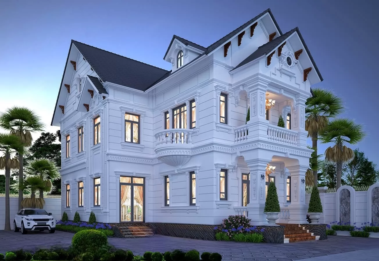 Thiết kế nhà vườn 2 tầng 5 phòng ngủ 150m2 mái thái