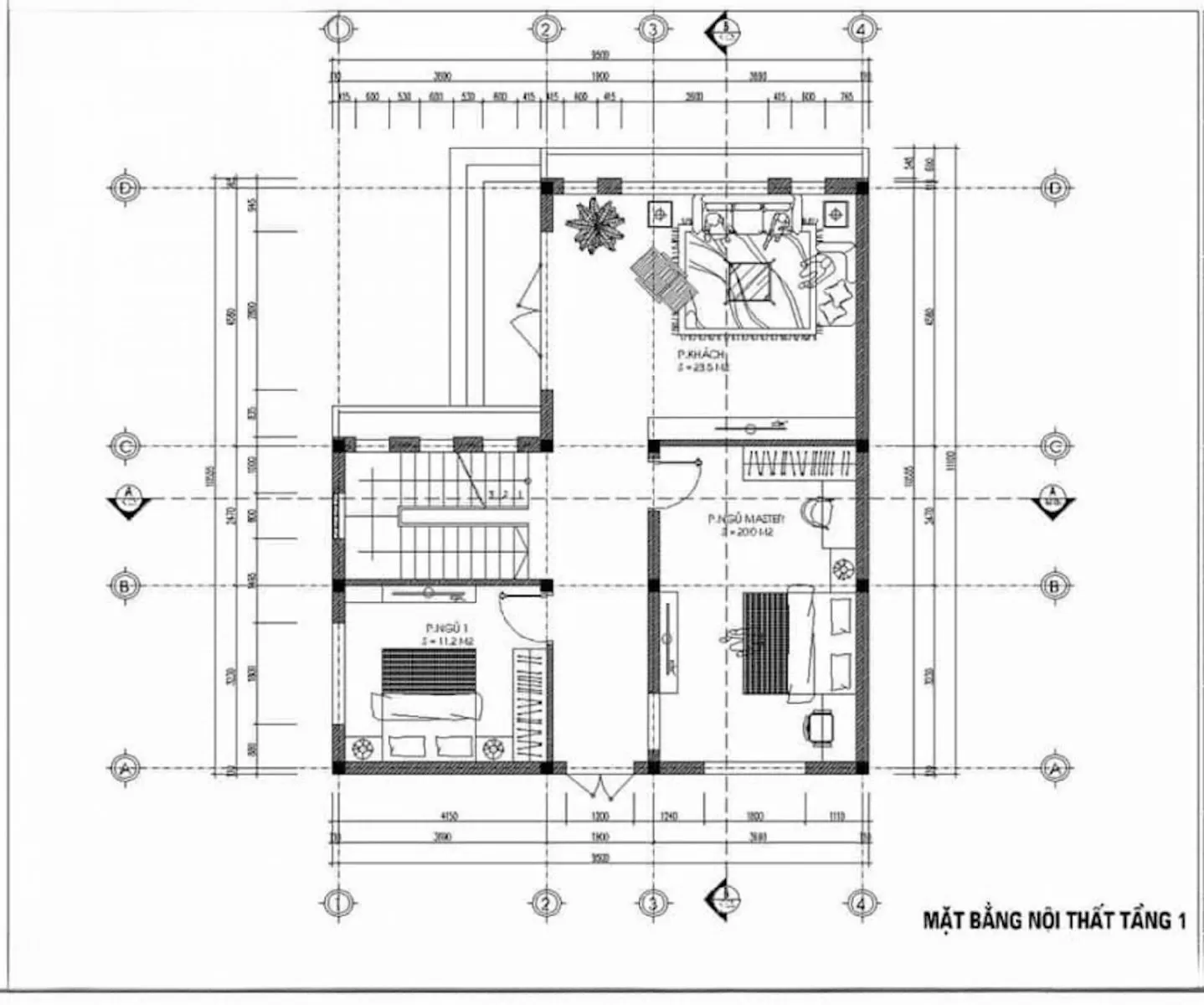 Thiết kế nội thất tầng 1 nhà vườn 2 tầng 5 phòng ngủ 150m2 mái bằng