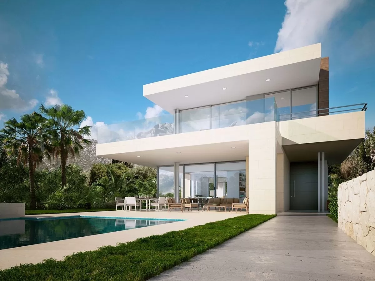 Bản vẽ nhà vườn 2 tầng 5 phòng ngủ 150m2 có hồ bơi
