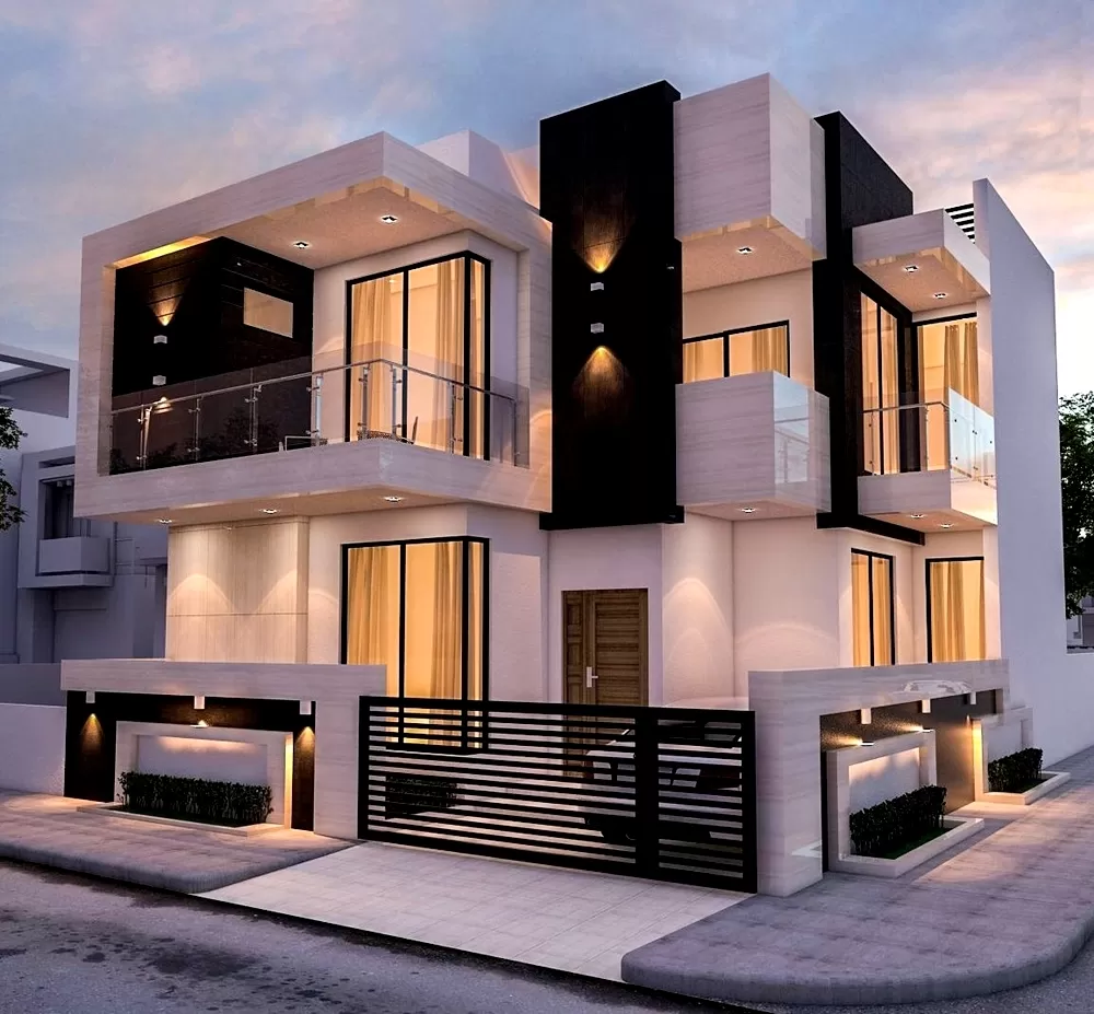 Căn biệt thự bắt mắt với hình khối chắc chắn
