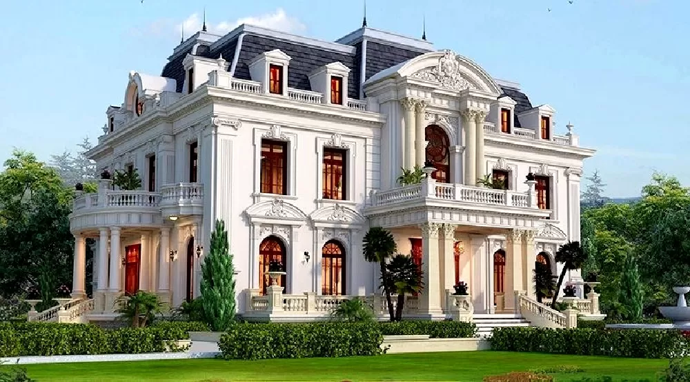 Sân vườn xanh mát làm không gian thư giãn