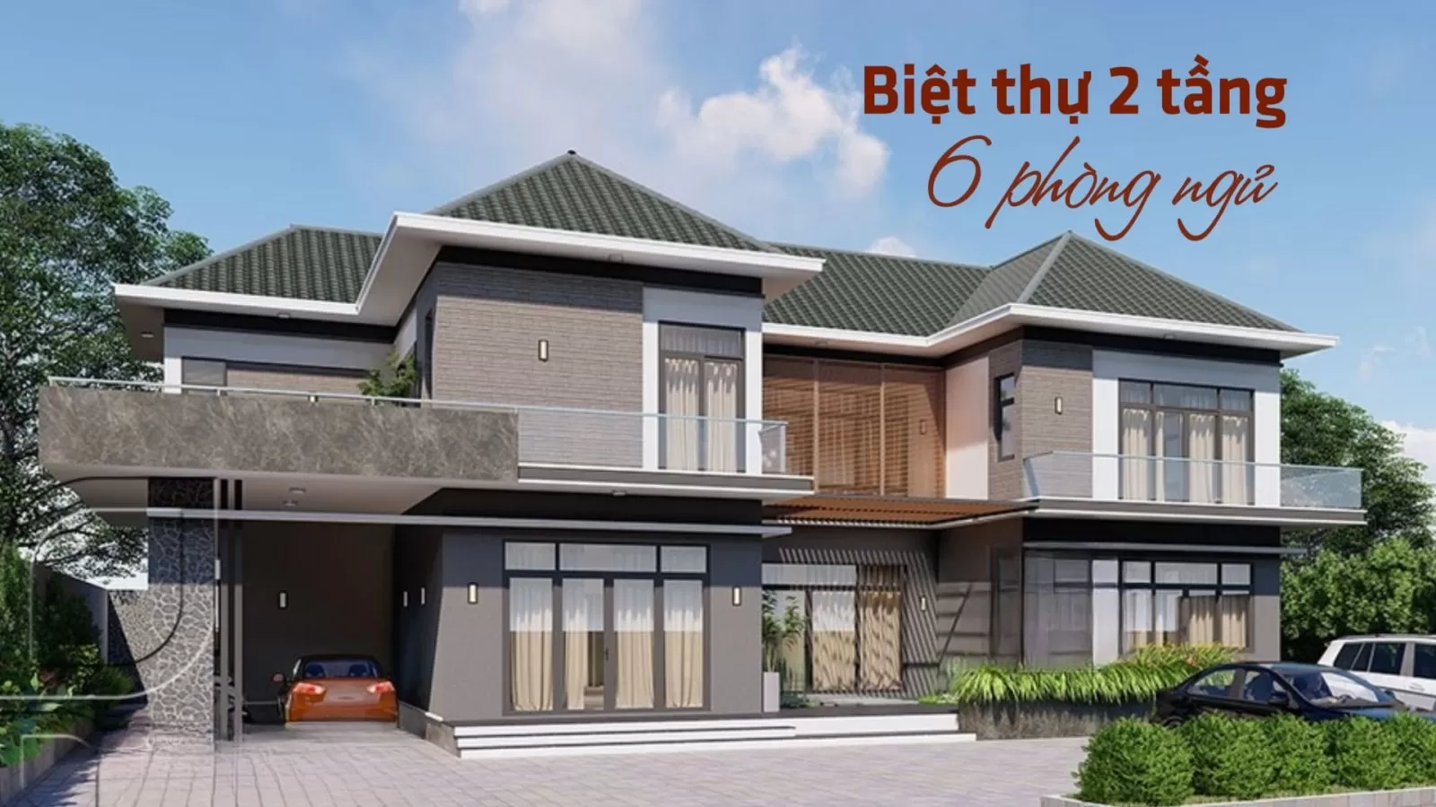biệt thự 2 tầng 6 phòng ngủ