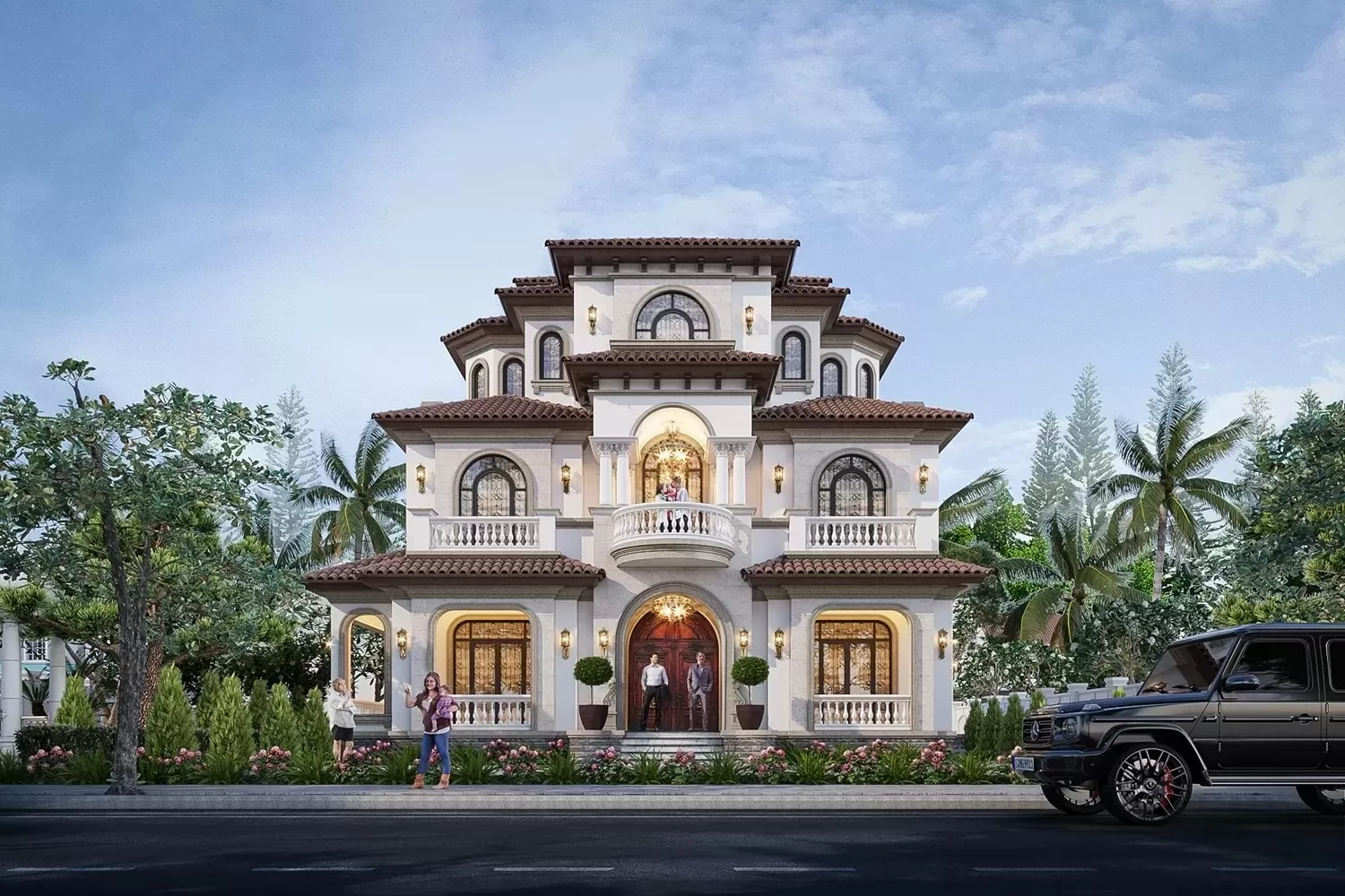 Biệt thự 3 tầng 6 phòng ngủ được nhiều người lựa chọn xây dựng đặc biệt những gia đình có đông thành viên. Theo đó mẫu nhà này đáp ứng đầy đủ chức năng cần thiết đảm bảo sự tiện nghi và thoải mái trong quá trình sinh hoạt.