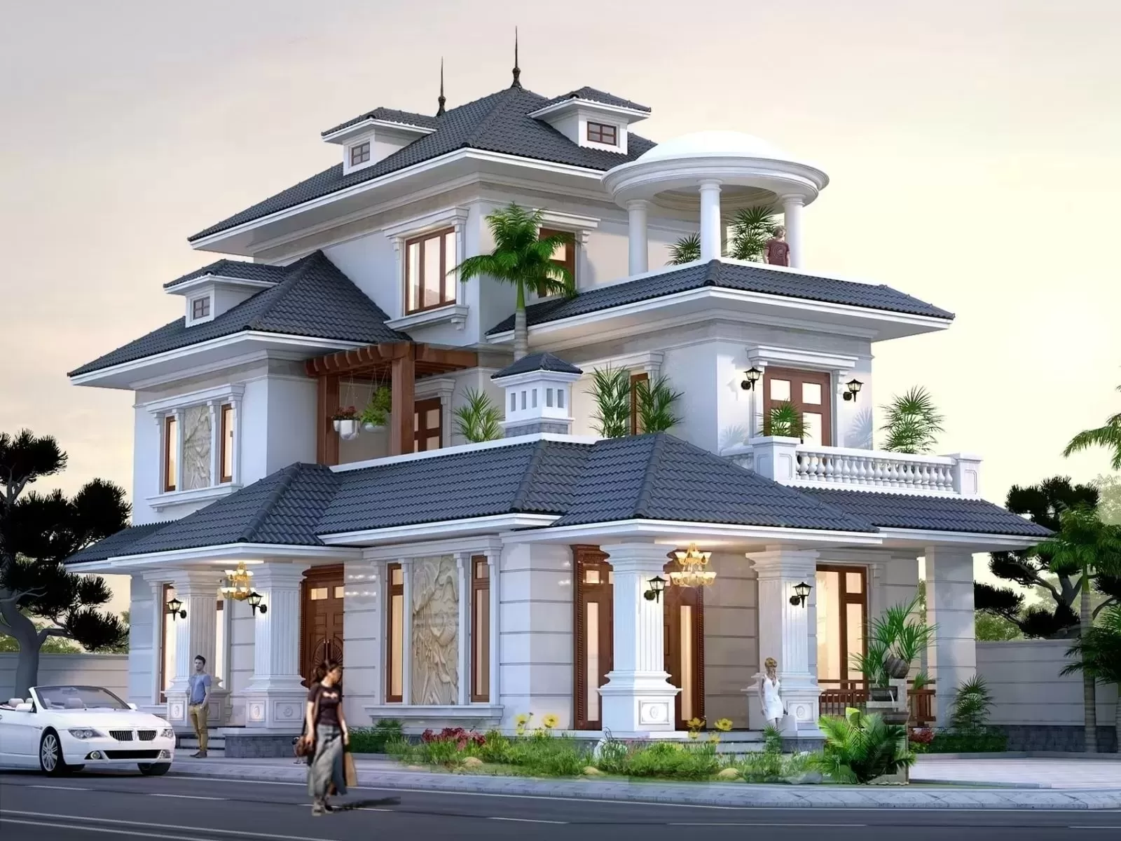Biệt thự 3 tầng 6 phòng ngủ được nhiều người lựa chọn xây dựng đặc biệt những gia đình có đông thành viên. Theo đó mẫu nhà này đáp ứng đầy đủ chức năng cần thiết đảm bảo sự tiện nghi và thoải mái trong quá trình sinh hoạt.