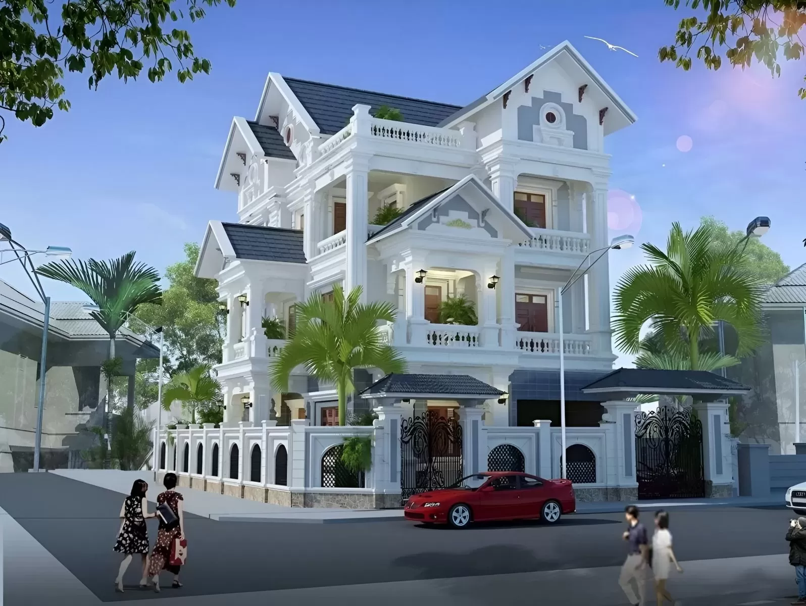Biệt thự 3 tầng 6 phòng ngủ được nhiều người lựa chọn xây dựng đặc biệt những gia đình có đông thành viên. Theo đó mẫu nhà này đáp ứng đầy đủ chức năng cần thiết đảm bảo sự tiện nghi và thoải mái trong quá trình sinh hoạt.