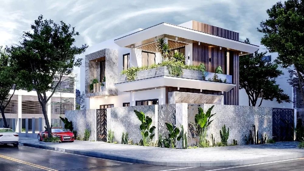 Mẫu nhà 2 tầng 4 phòng ngủ