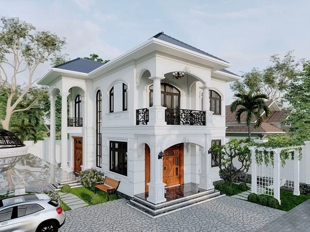 Bản vẽ thiết kế nhà 8x20m 4 phòng ngủ