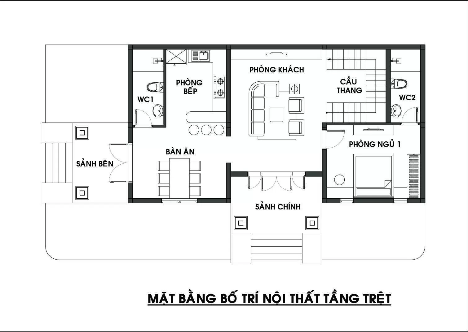 Mặt bằng công năng tầng 1