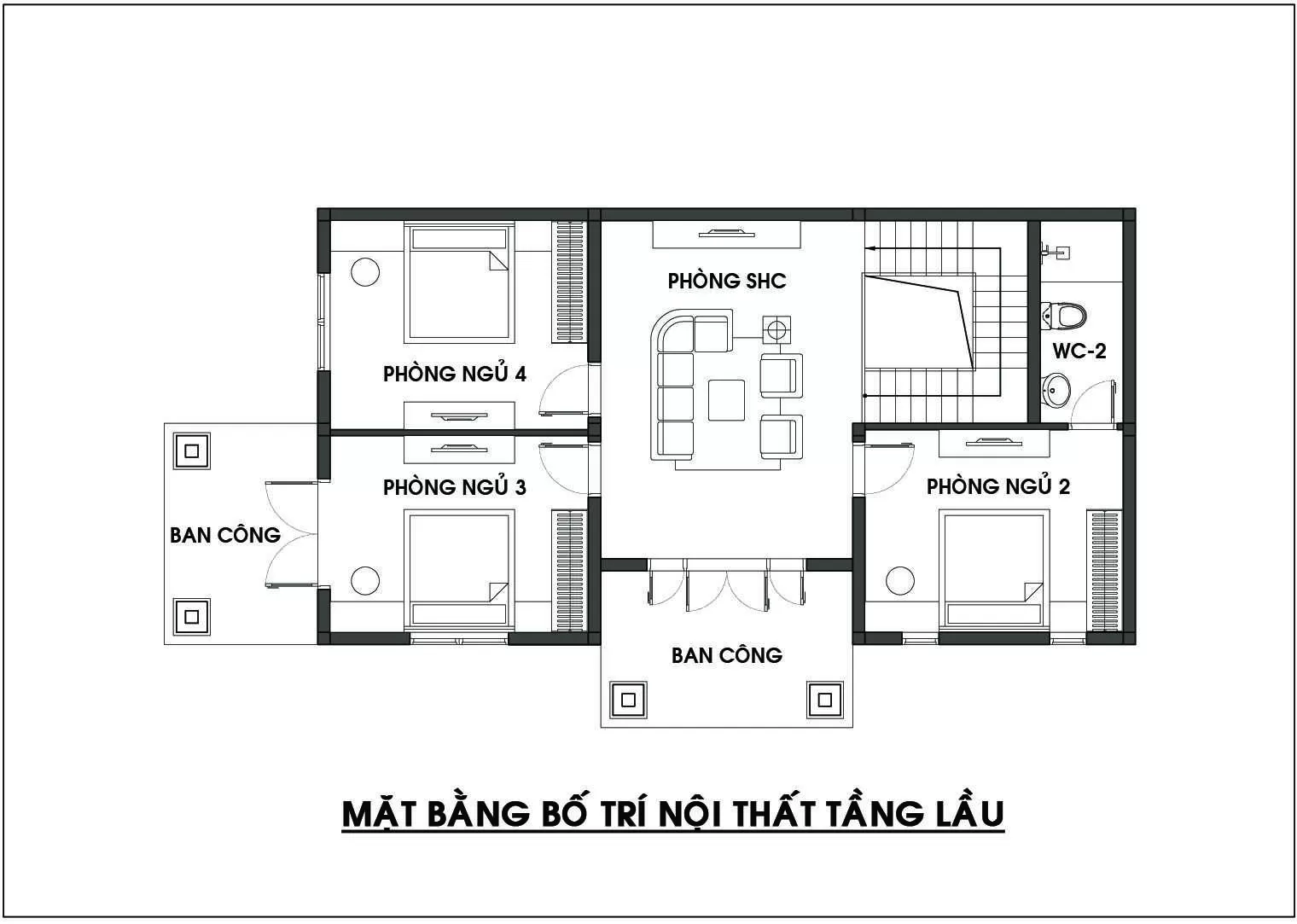 Mặt bằng công năng tầng 2