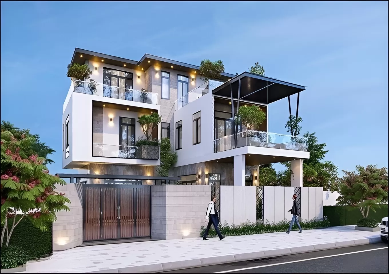 Bản vẽ thiết kế nhà 8x20m nhà vườn