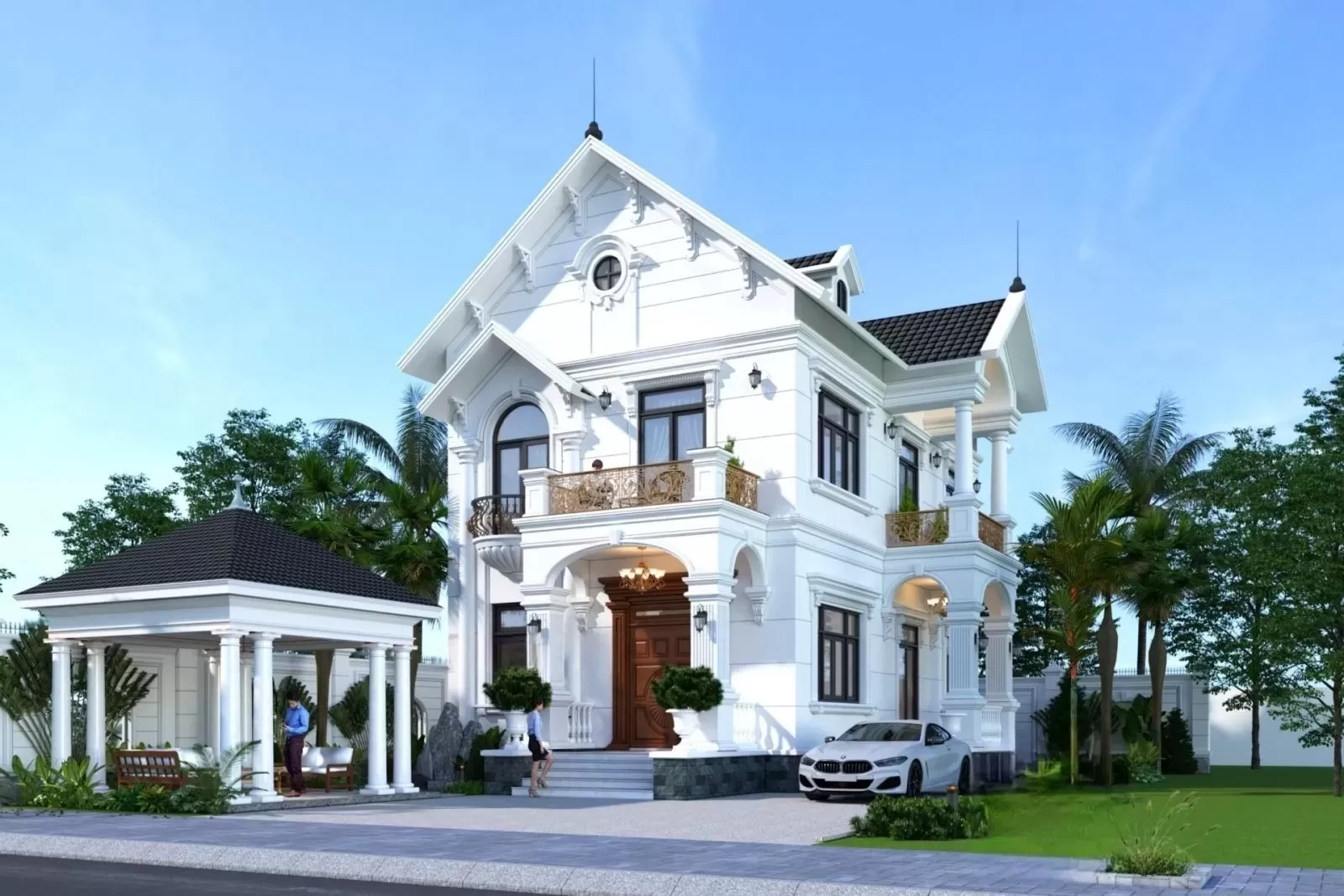 Biệt thự vườn 2 tầng mini cung cấp không gian sống rộng rãi và tiện ích