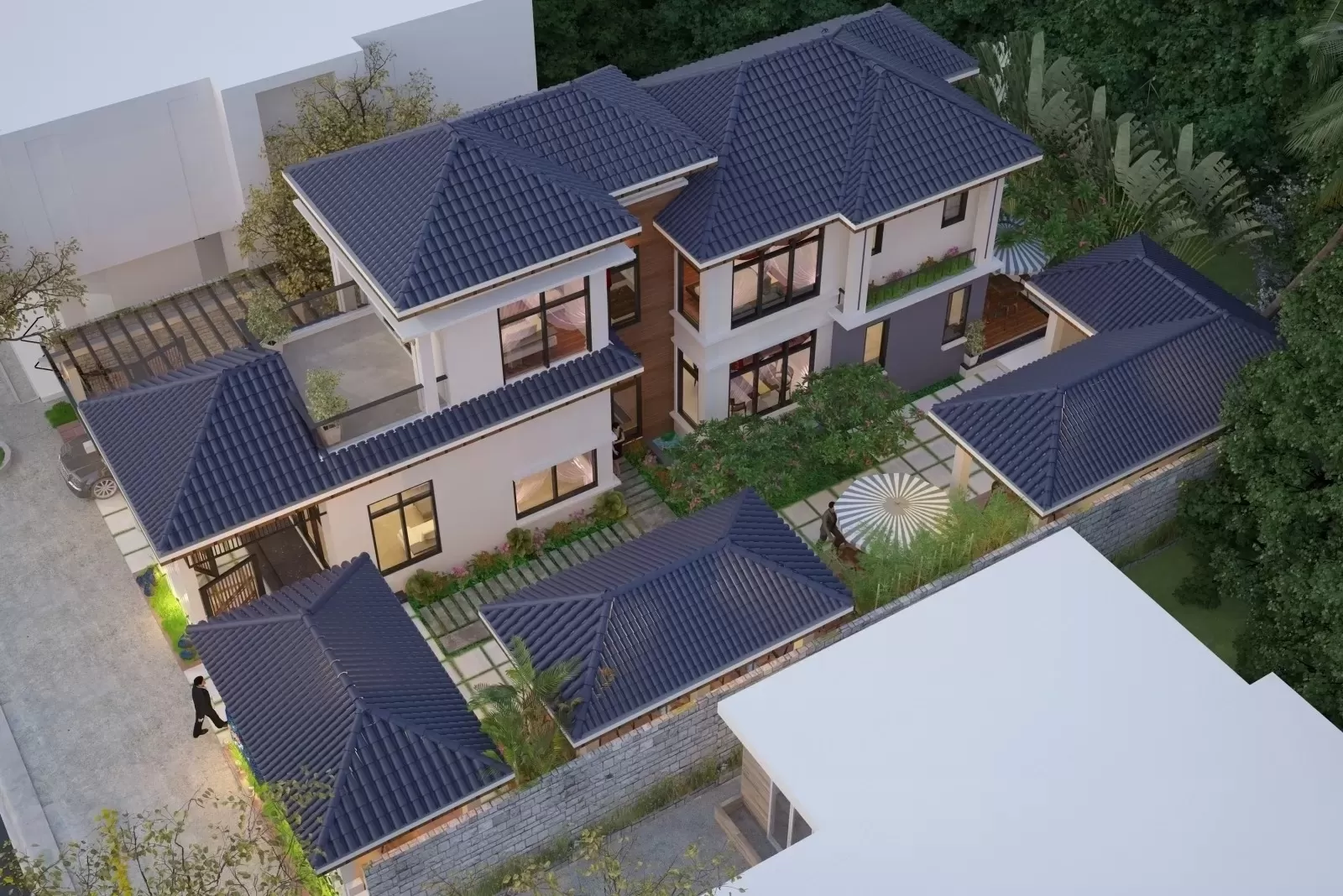 Mẫu nhà vườn mini 2 tầng 6x15m giá rẻ