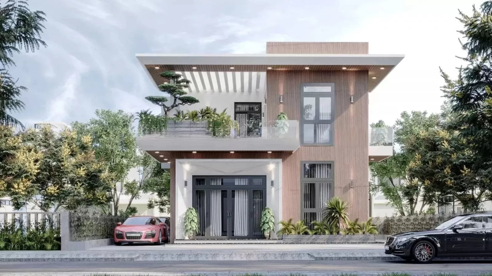 Biệt thự vườn mini 2 tầng 70m2 đẹp tối giản