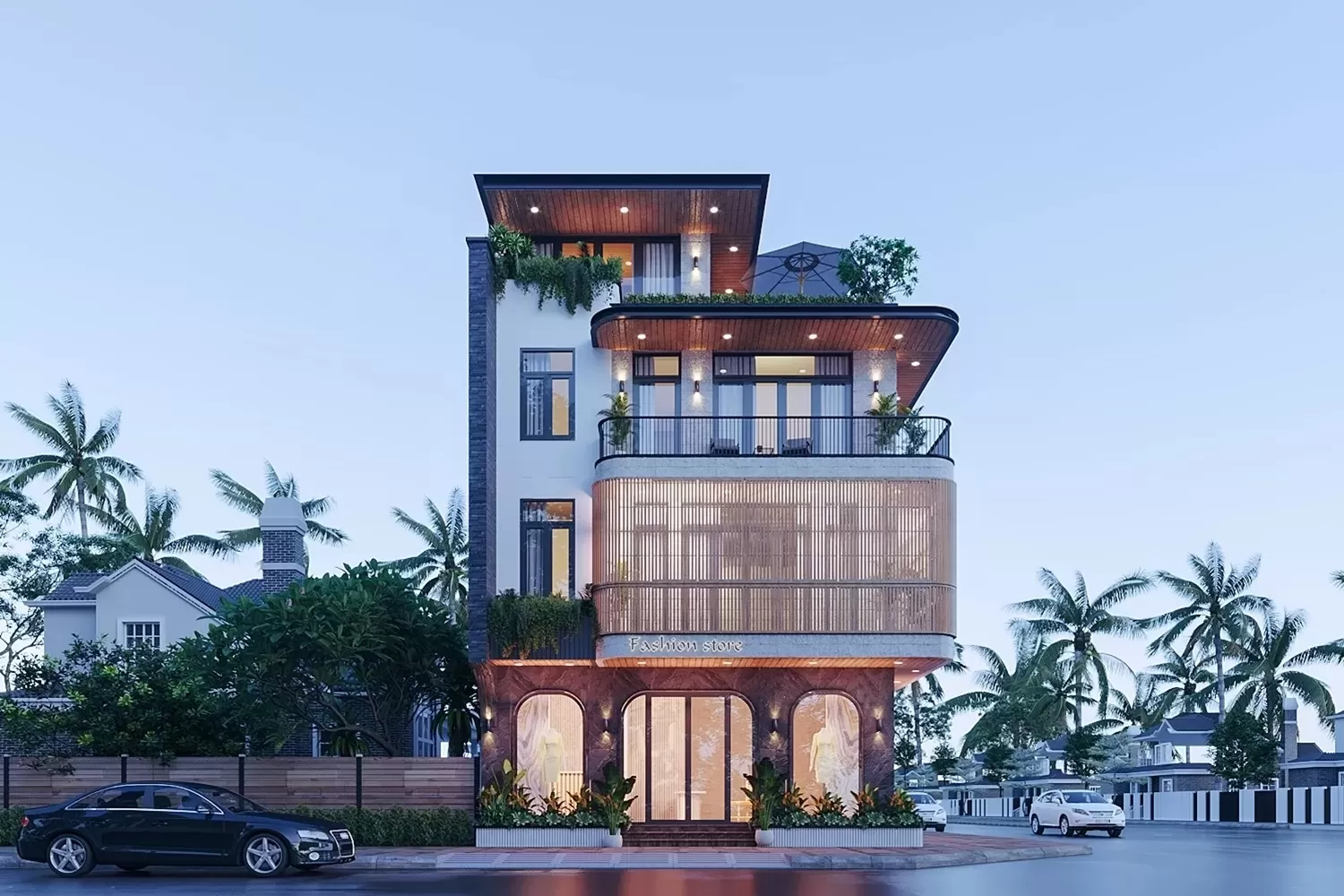 Biệt thự 2 mặt tiền được nhiều người đánh giá cao vì diện tích mặt tiền của loại hình nhà ở này rộng rãi, xây dựng kiến trúc đa dạng đẹp mắt
