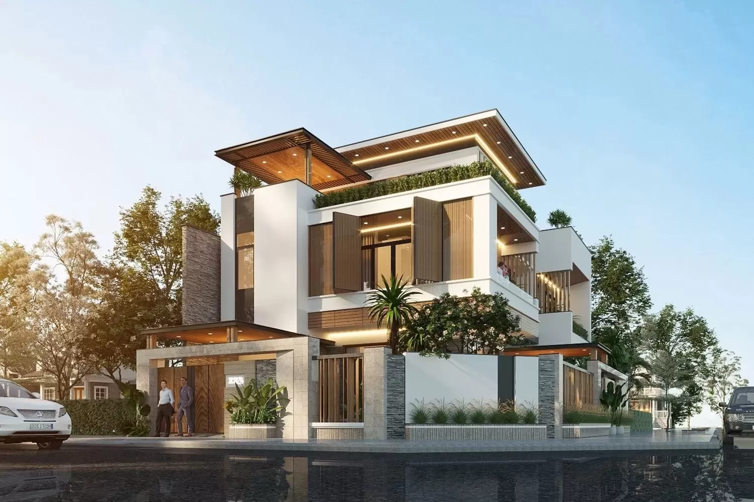 Biệt thự 2 mặt tiền được nhiều người đánh giá cao vì diện tích mặt tiền của loại hình nhà ở này rộng rãi, xây dựng kiến trúc đa dạng đẹp mắt