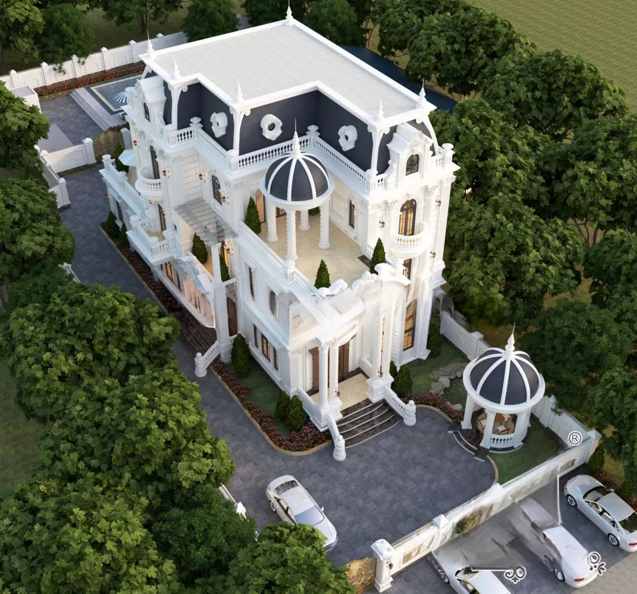 Biệt thự 3 tầng có bể bơi được thiết kế kiến trúc dạng biệt thự, công năng không chỉ đáp ứng nhu cầu sinh hoạt của gia đình mà còn bố trí bể bơi phục vụ nhu cầu nghỉ dưỡng, thư giãn.