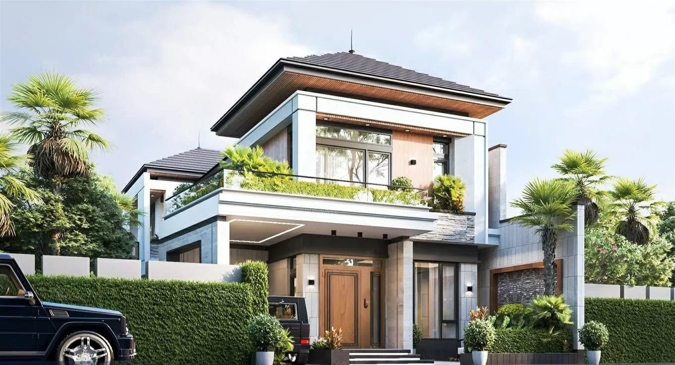 Mặt tiền nhà 2 tầng hiện đại là phần mặt phía trước hướng ra đường lớn, nơi có cửa chính của ngôi nhà. Do là mặt tiền có chứa cửa chính nên đây là nơi đầu tiên quyết định ấn tượng thẩm mỹ của một ngôi nhà.