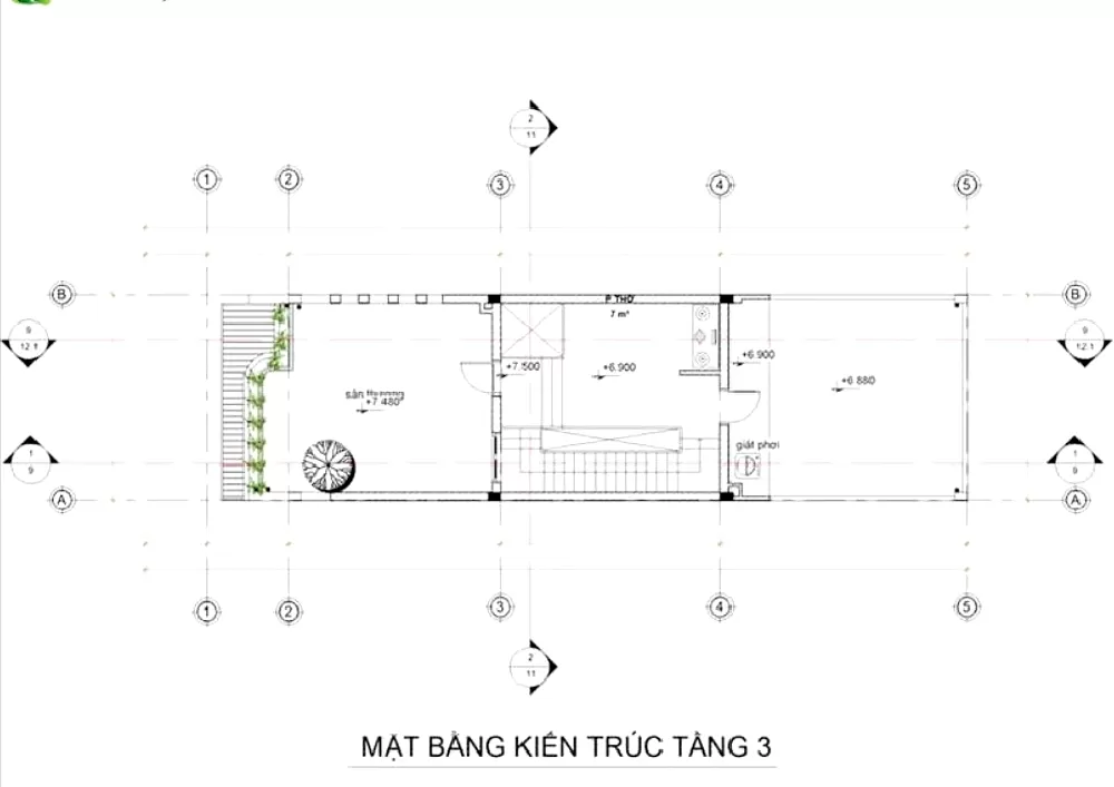 Mặt bằng thiết kế nhà 3 tầng