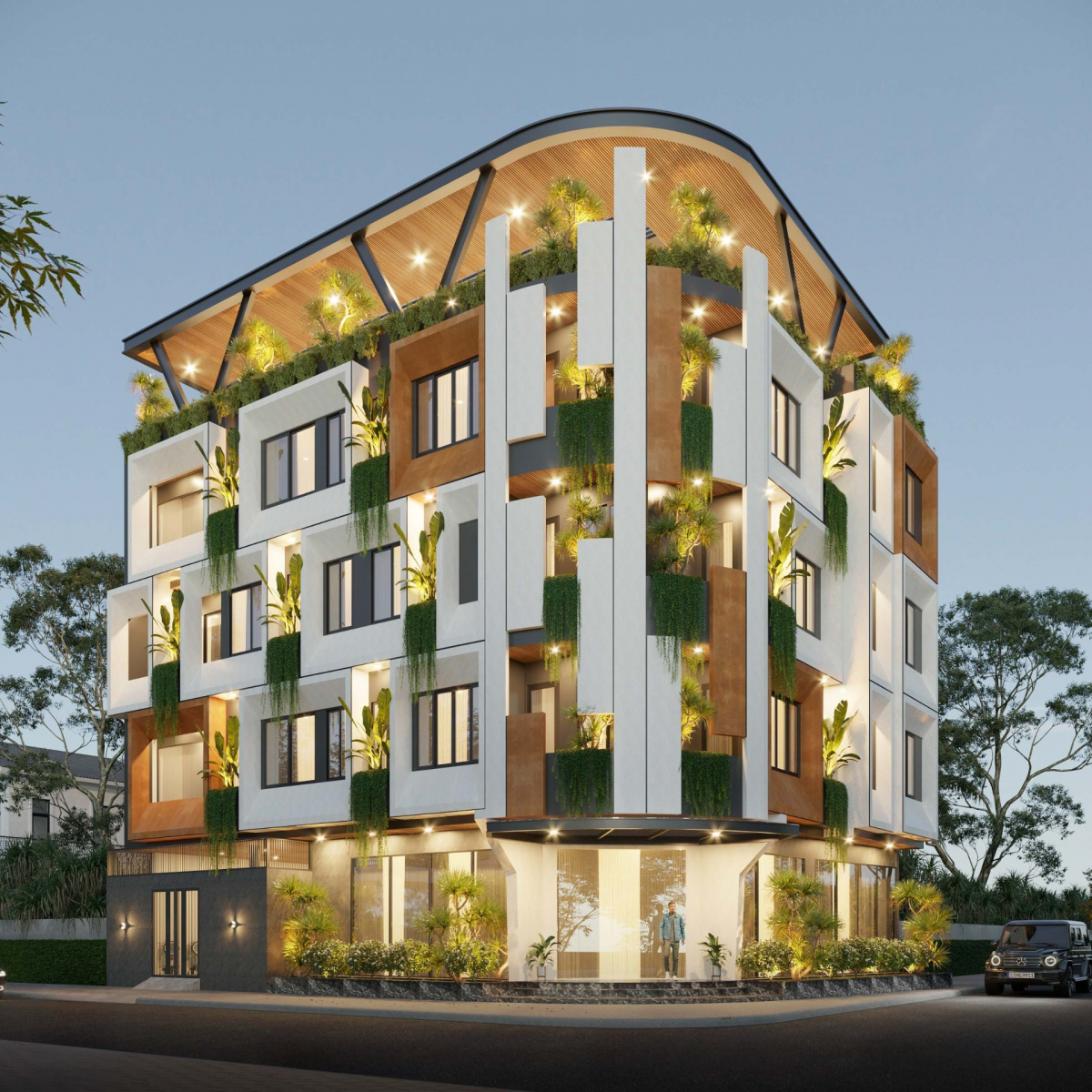 Nhà 4 tầng hiện đại cho thuê chung cư